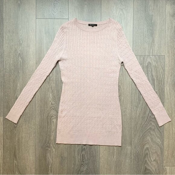 23 Vingt Trois Arrondissements Cable Knit Sweater Lightweight Pink Size 38 - Picture 5 of 13